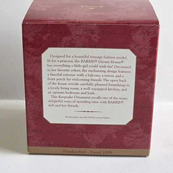 1999 Hallmark BARBIE DREAMHOUSE Ornament All Original Packaging New Open Box - Picture 3 of 6